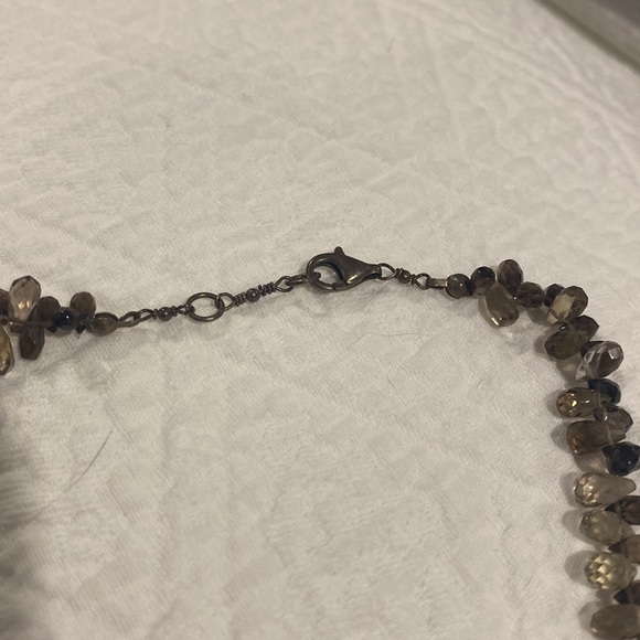 SMOKY TOPEZ NECKLACE IN STERLING SILVER - Picture 4 of 7